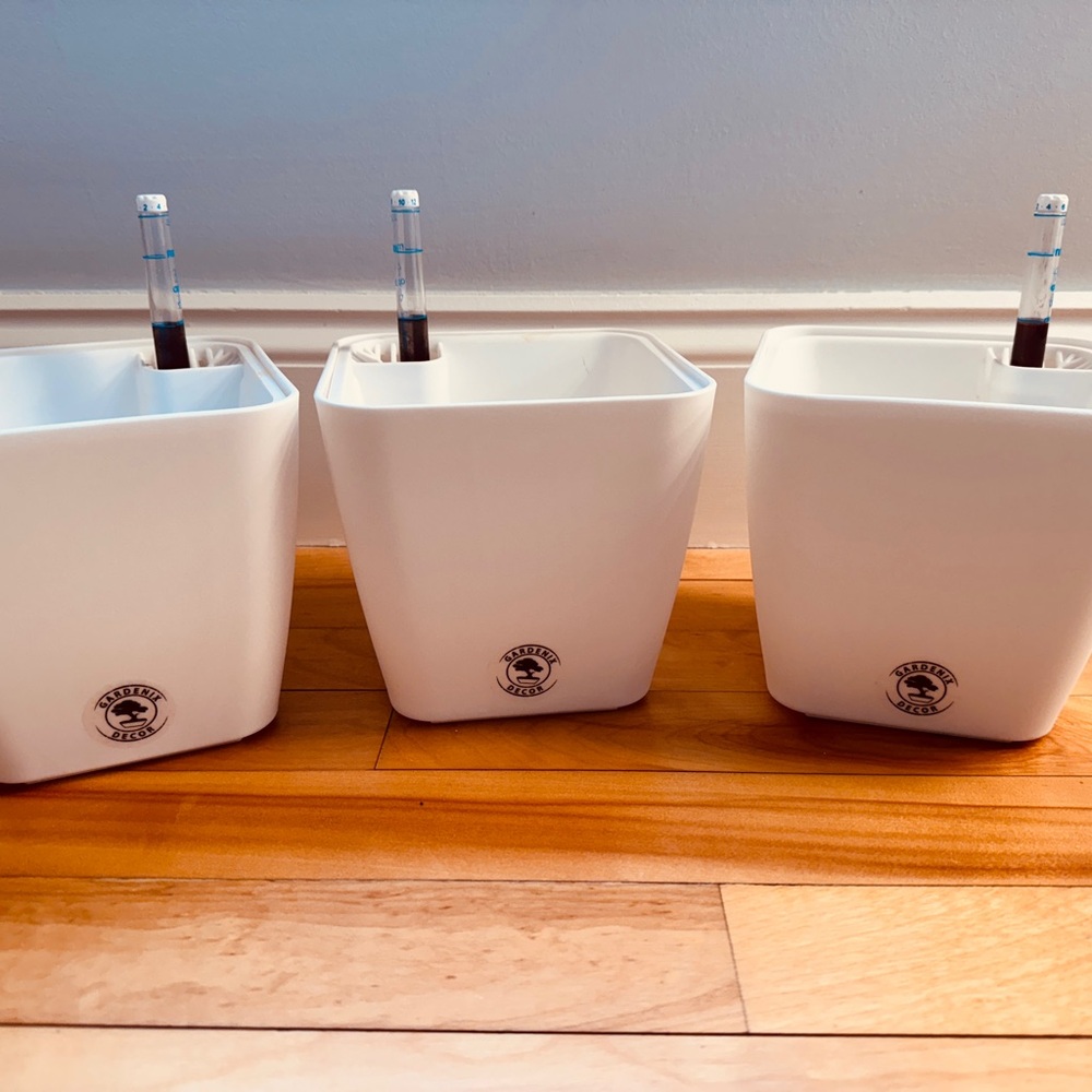 GARDENIX DECOR 5" Self-Watering pots for Indoor Plants - Pack of Three (3) Pots